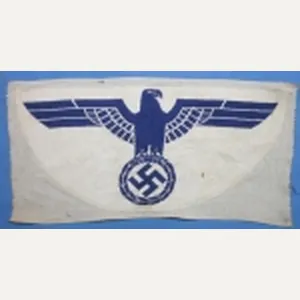 German WWII Kriegsmarine Sport Shirt Eagle, Blue on White