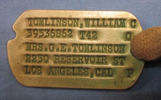 US WWII GI Next of Kin Dog Tag Set, California Soldier — image 3