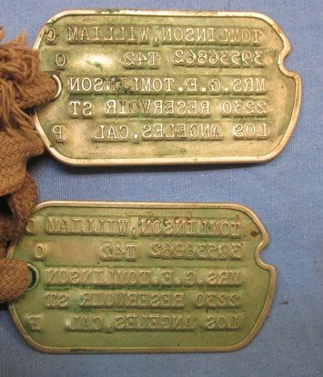 US WWII GI Next of Kin Dog Tag Set, California Soldier — image 4