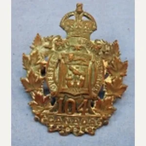 Canadian WWI 104th Overseas Battalion Cap Badge, Montreal Maker