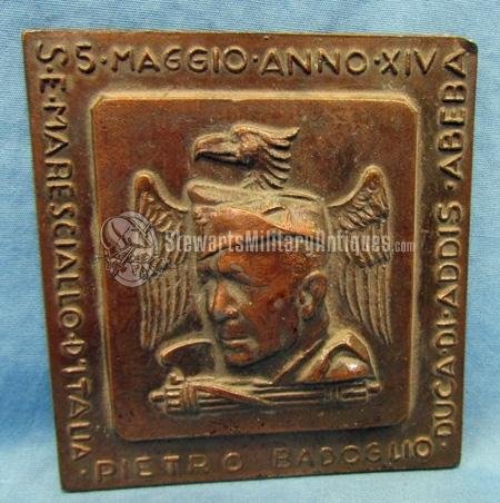 Italian WWII Plaque Honoring Marshall Pietro Badaglio — image 2