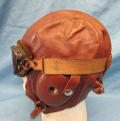  Japanese WWII Army Pilot Flying Helmet & Goggles, Original Goggle Box — image 5