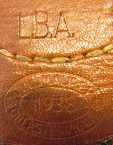  German WWII Luftwaffe Pebbled Aluminum Enlisted Buckle & Leather Tab, 1938 — image 5