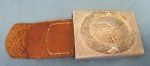German WWII Luftwaffe Pebbled Aluminum Enlisted Buckle & Leather Tab, …