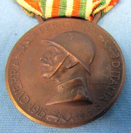  Italian WWI War Medal, 1918 Bar — image 4