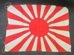 Japanese WWII Army Pattern Silk Rising Sun Flag, 20x28 Inches
