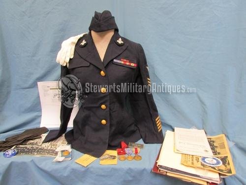  US WWII-Cold War Named Navy WAVE Grouping, Named Good Conduct Medal, DogTags etc. — image 2