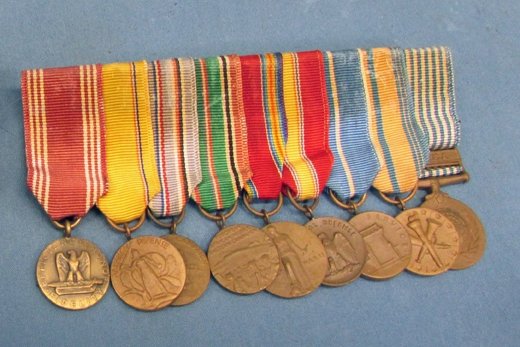  US WWII / Korean War Miniature 9 Place Army Medal Bar — image 2