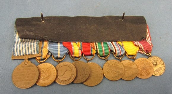  US WWII / Korean War Miniature 9 Place Army Medal Bar — image 3