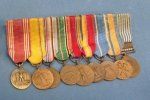 US WWII / Korean War Miniature 9 Place Army Medal …