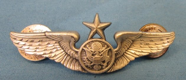 US Cold War, 2 Inch, USAF Senior Aircrew Wings, SImon Mfg, Sterling — image 2