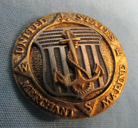 US WWII Merchant Marine Service Badge, Sterling — image 2