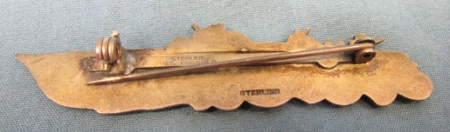 US WWII Sterling PT Boat Badge, Pinback — image 4