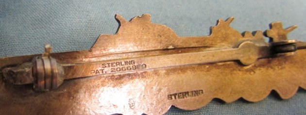 US WWII Sterling PT Boat Badge, Pinback — image 5
