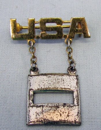 US WWII USA Captain Sweetheart Pin, Sterling Marked — image 2