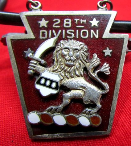 US Pre WWII, PNG 28th Division Special Troops Badge, Sterling, Balfour Mfg. — image 5