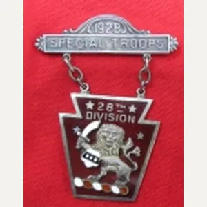 US Pre WWII, PNG 28th Division Special Troops Badge, Sterling, …