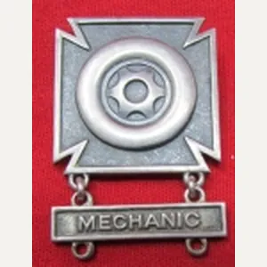 US WWII Driver Badge, Mechanic Clasp, Sterling