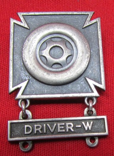 US WWII Driver Badge, Driver, Wheeled, Clasp, Sterling — image 2