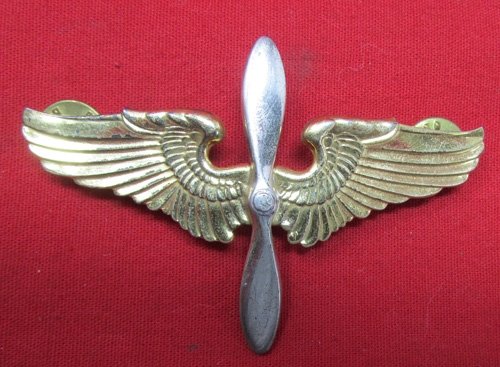 US WWII USAAF Air Cadet Hat Insignia, Sterling — image 2
