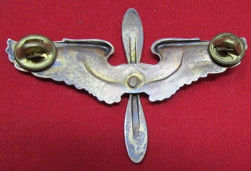 US WWII USAAF Air Cadet Hat Insignia, Sterling — image 3