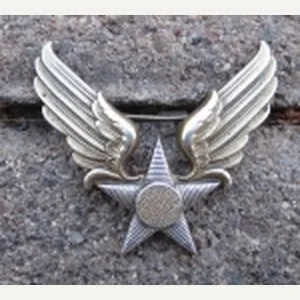 US WWII USAAF Sweetheart Pin, Winged Star, Sterling