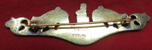 US WWII Navy Submarine Officer Dolphins, NS Meyer, Pinback, Sterling — image 3