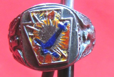 US 1920's, 213th AA (PNG) Dondero DUI & Sterling Marked Ring, Dondero, Wash. D.C. — image 5