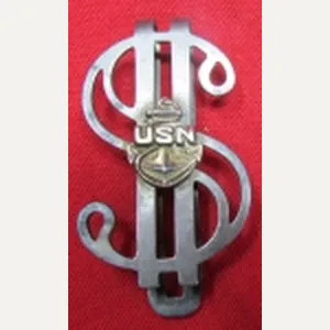 US WWII Era US Navy Money Clip, Sterling Marked