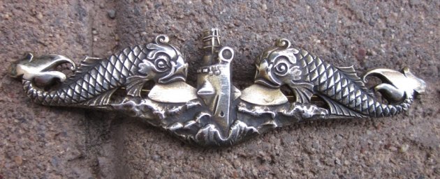 US WWII Submarine Officers Dolphins, NS Meyer, Sterling — image 2