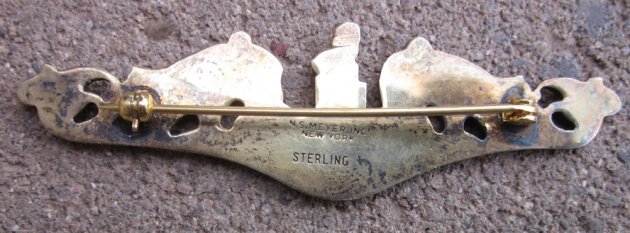 US WWII Submarine Officers Dolphins, NS Meyer, Sterling — image 3