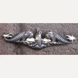 US WWII Submarine Officers Dolphins, NS Meyer, Sterling