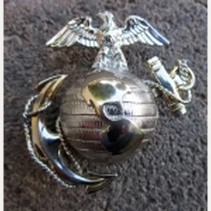 US USMC Officers Dress Hat Emblem, H-H, Viking, Sterling, 1/20 …