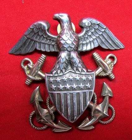 US WWII US Navy Officers Hat Insignia, Pasquale, Double Sterling Marked — image 2