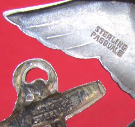 US WWII US Navy Officers Hat Insignia, Pasquale, Double Sterling Marked — image 4