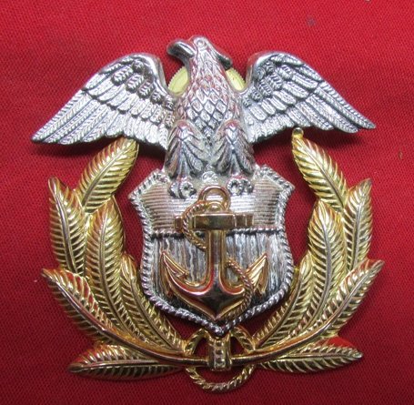 US WWII-Cold War Era Coast Guard Officers Visor Hat Emblem, Sterling — image 2