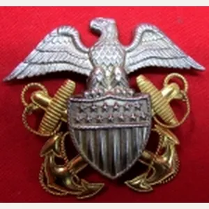 US WWII US Navy Officers Hat Insignia, Sterling, Pancraft Mfg.