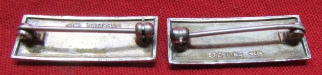 US WWII 1st Lieutenant Rank Bars, Sterling Silver — image 3
