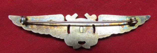 US Navy Navigator Wings, 10k GF on Sterling, Pinback, Hilborn-Hamburger — image 3
