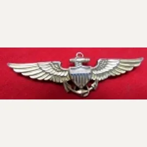 US WWII US Navy Pilot Wings, Pinback, Balfour, Sterling Silver