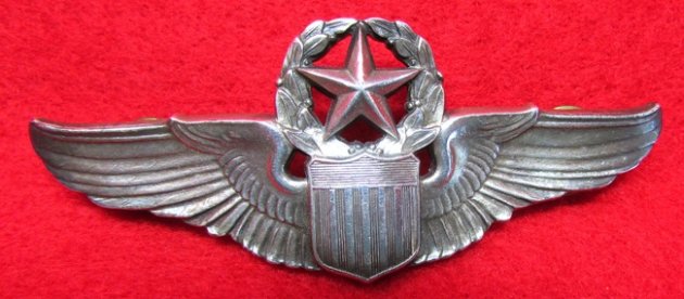 US Post WWII USAF Command Pilot Wings, Clutchback, Josten Mfg, Sterling — image 2