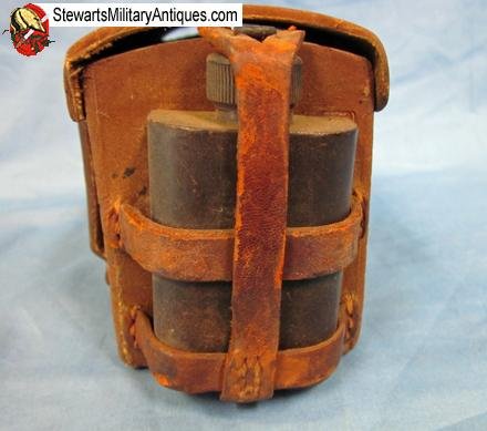  Japanese WWII Rubberized Canvas Rear Ammunition Pouch & Oiler — image 3