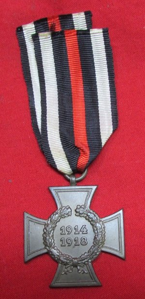 German WWI Non-Combatant Hindenburg Cross & Ribbon, W&L M Marked — image 2