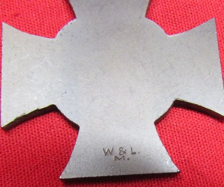 German WWI Non-Combatant Hindenburg Cross & Ribbon, W&L M Marked — image 3