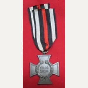 German WWI Non-Combatant Hindenburg Cross & Ribbon, W&L M Marked