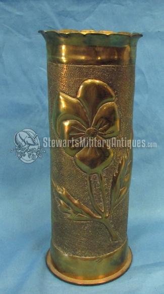  German WWI Trench Art, 7.7cm l.F.K. 96 Shell Casing, Marne — image 2