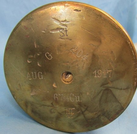  German WWI Trench Art, 7.7cm l.F.K. 96 Shell Casing, Marne — image 5