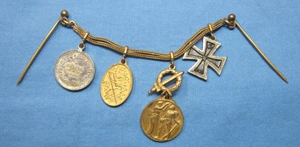 German WWI Prussian Soldier 4 Place Miniature Medal Bar — image 2