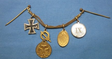 German WWI Prussian Soldier 4 Place Miniature Medal Bar — image 3