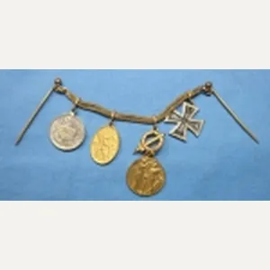 German WWI Prussian Soldier 4 Place Miniature Medal Bar